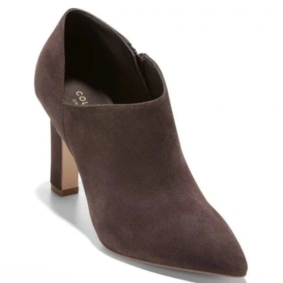 New! Cole Haan Vestry Pointed Toe Booties‎ in Dark Chocolate Suede Sz 8 $150 - Picture 4 of 6